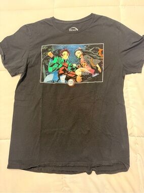 Tanjiro & Nazuku Demon Slayer black short sleeve Tshirt
